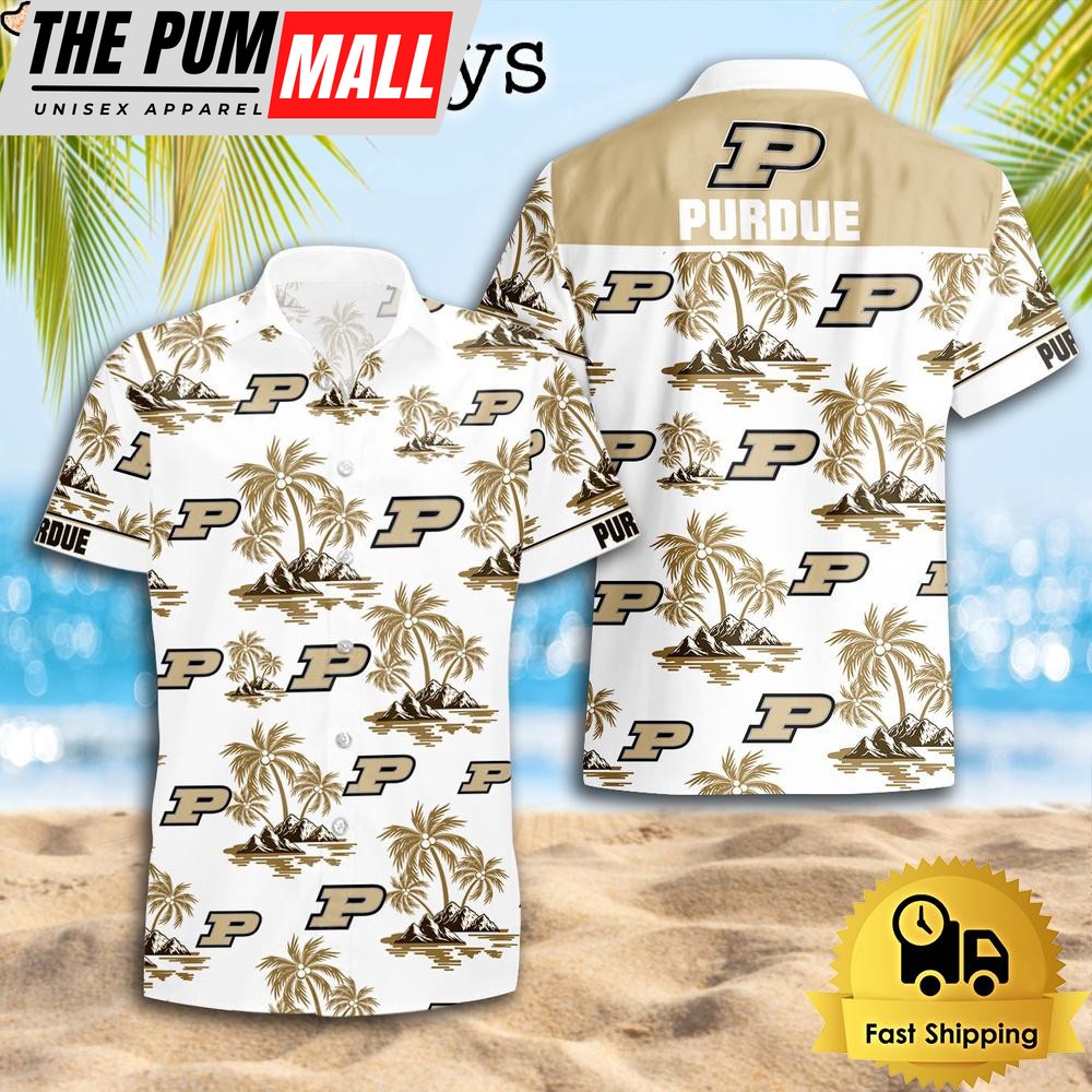 NCAA Purdue Boilermakers Coconut Island Logo Hawaiian Shirts