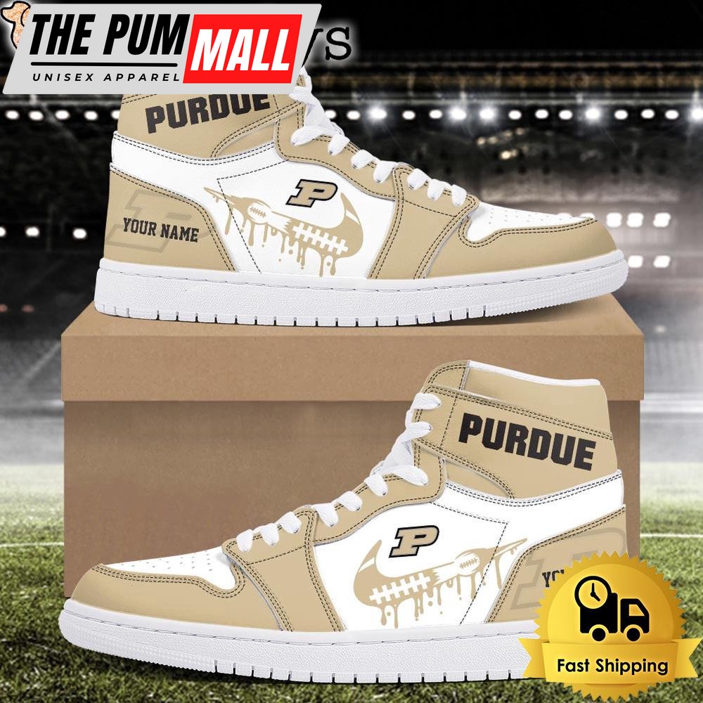 NCAA Purdue Boilermakers Grunge Style Custom Air Jd 1 Shoes