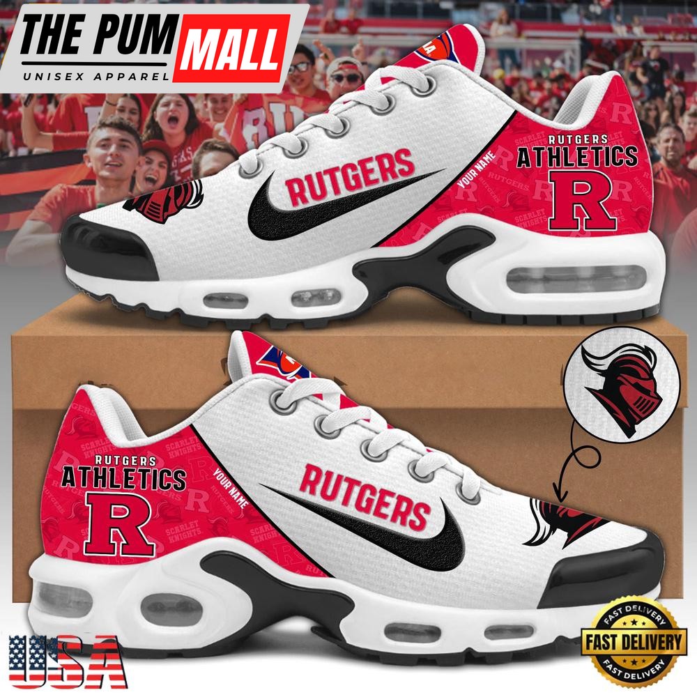 NCAA Rutgers Football Mascot Symbol Custom Name New Design Air Max Plus Shoes