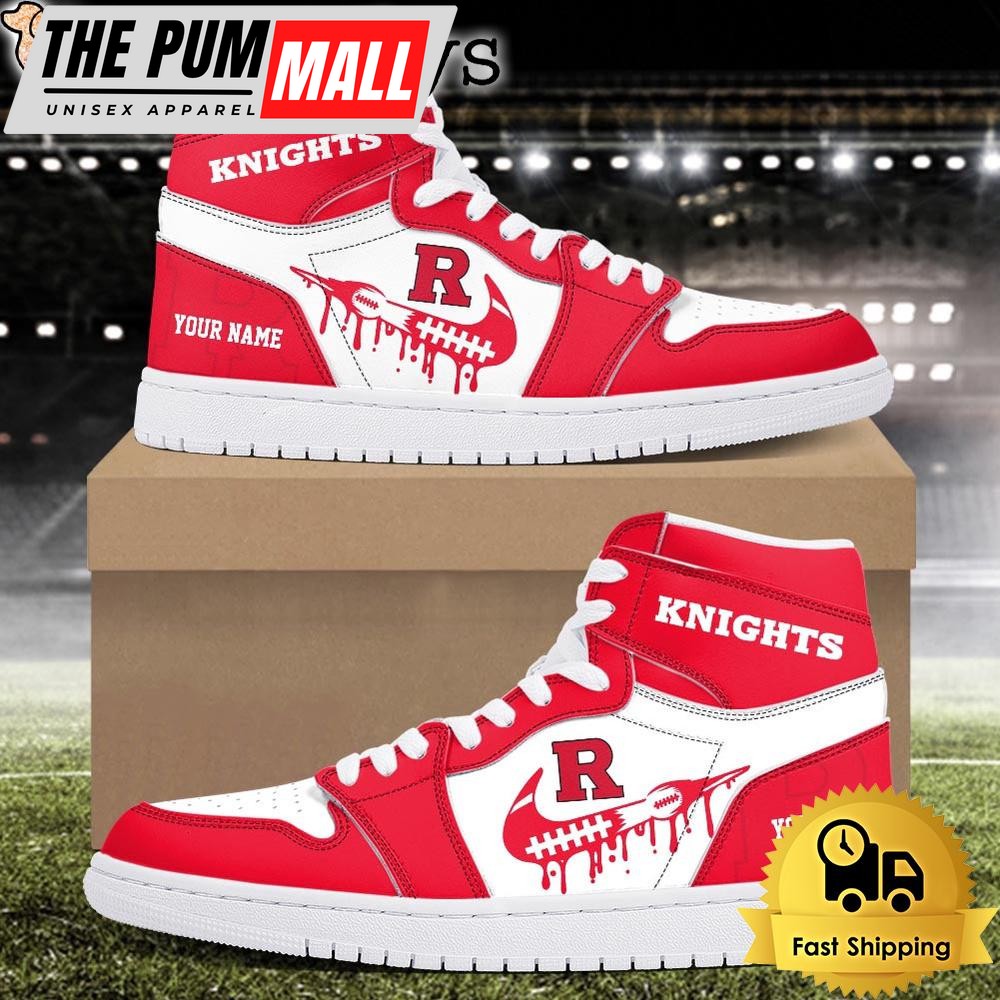 NCAA Rutgers Scarlet Knights Grunge Style Custom Air Jd 1 Shoes