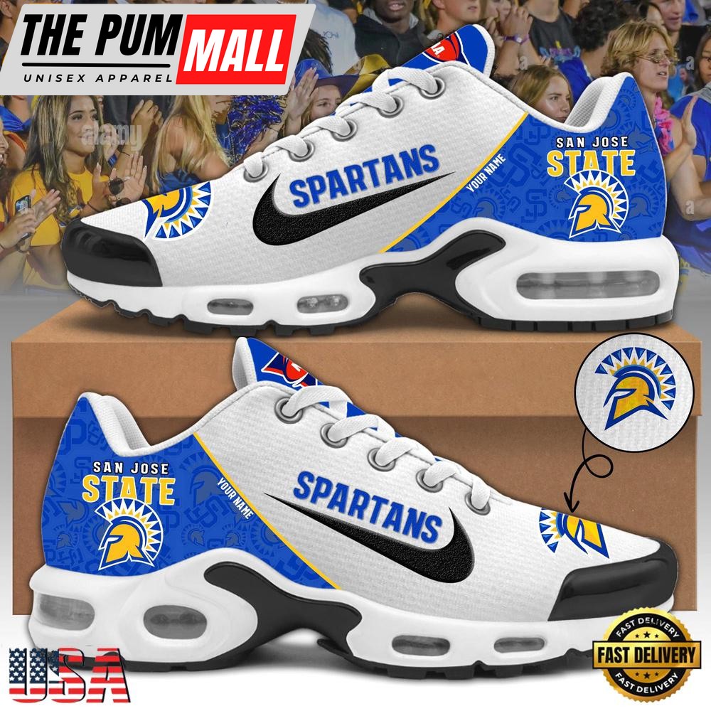 NCAA San Jose State Spartans Football Mascot Symbol Custom Name New Design Air Max Plus Shoes