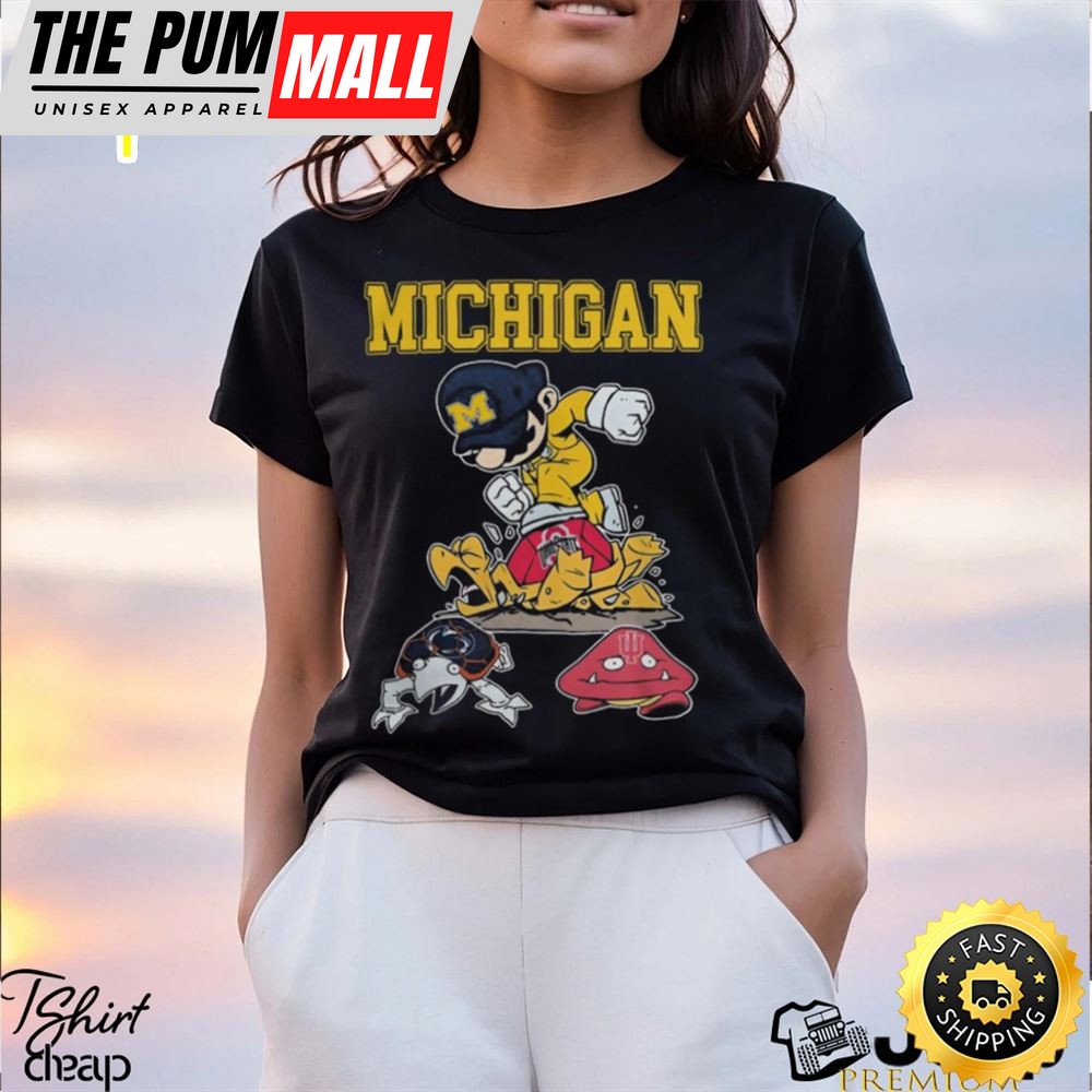 Ncaa Shop Super Mario Michigan Wolverines Stomp Ohio State Buckeyes, Penn State And Indiana Hoosiers Shirt