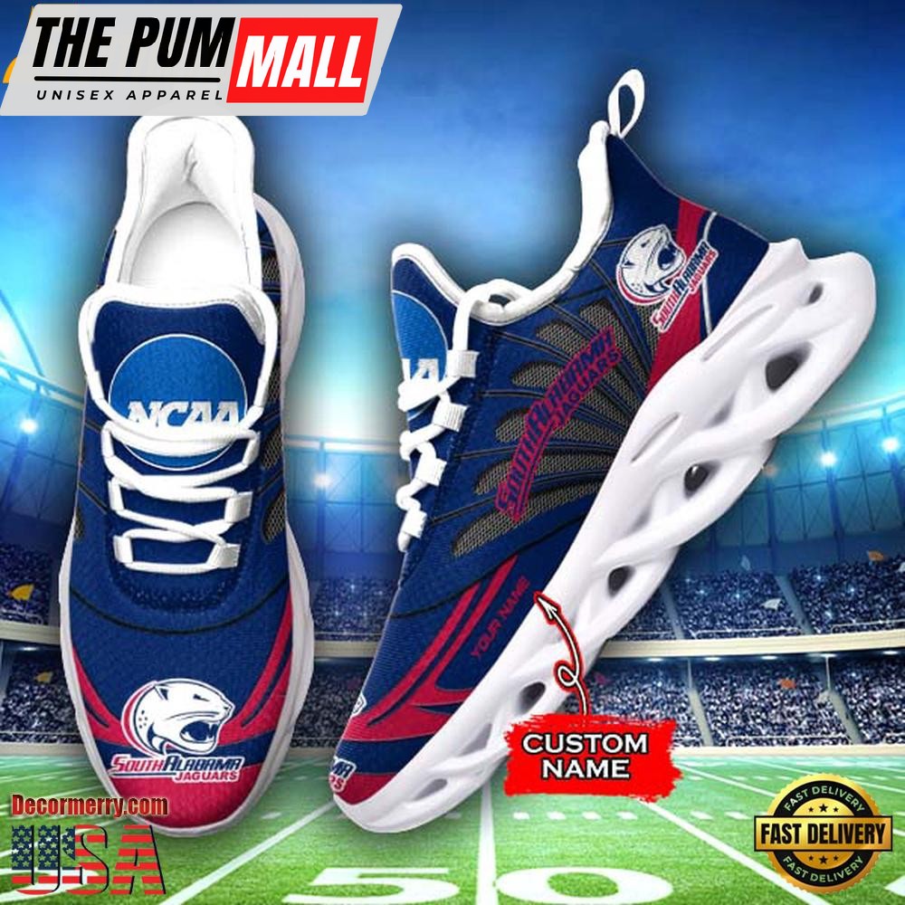 NCAA South Alabama Jaguars Custom Name Design Max Soul Shoes Sneakers