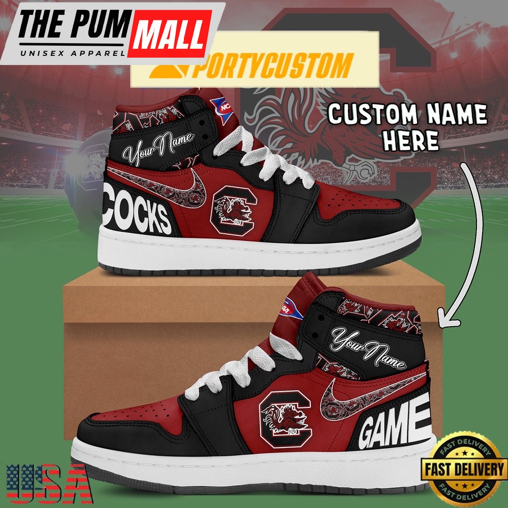 NCAA South Carolina Gamecocks Custom Name Air Jd 1 Shoes Running Sneakers For Men Women
