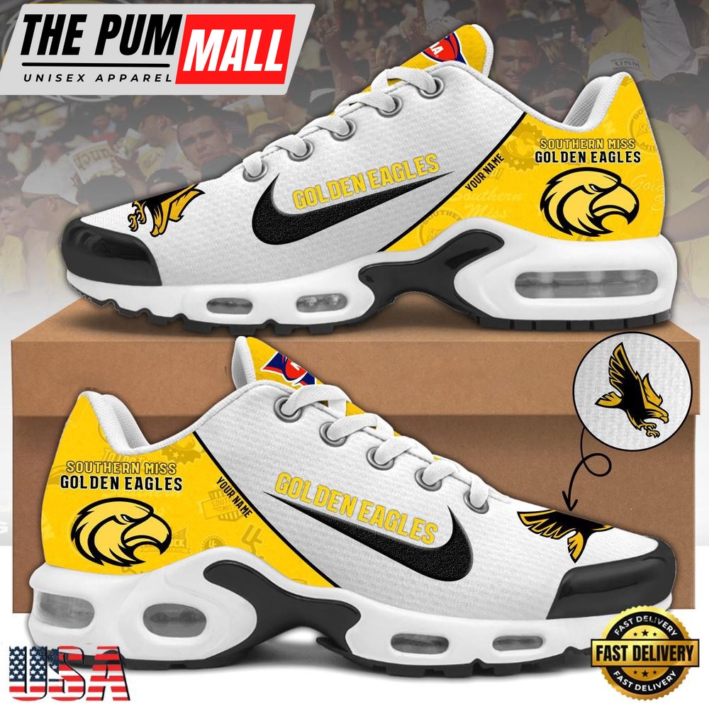 NCAA Southern Miss Golden Eagles Football Mascot Symbol Custom Name New Design Air Max Plus Shoes