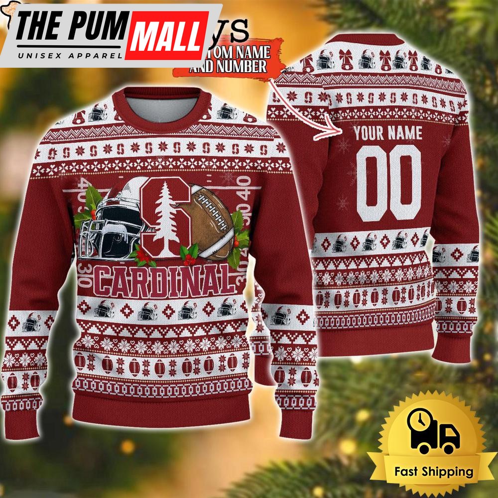 NCAA Stanford Cardinal Logo Football Ugly Christmas Sweater