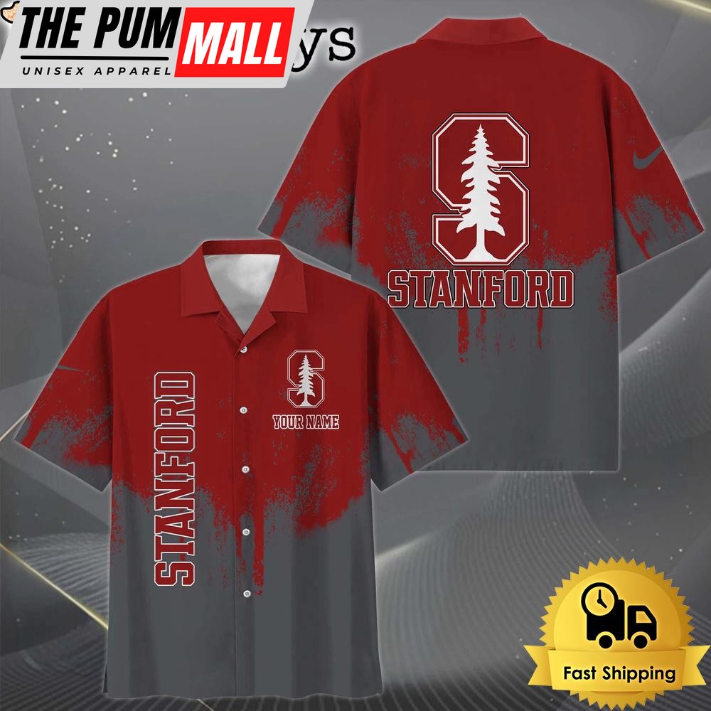 NCAA Stanford Cardinal Paint Splatter Custom Hawaiian Shirt