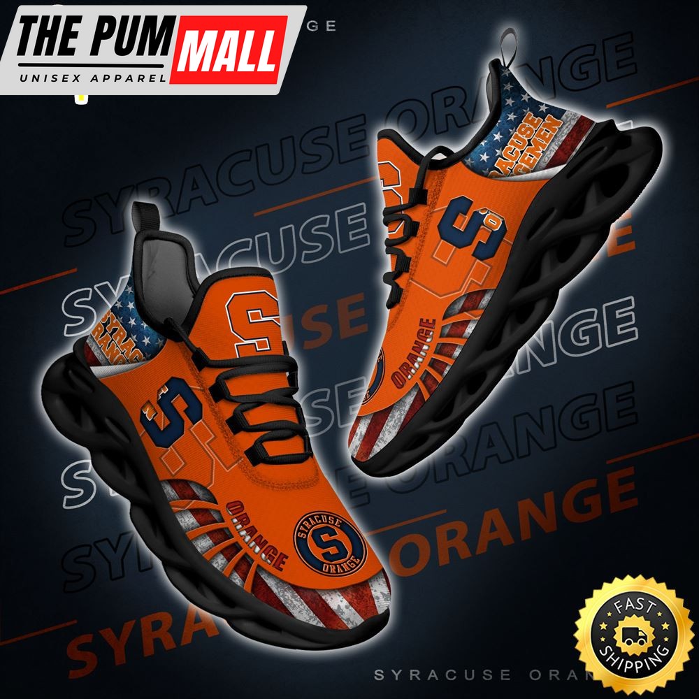 NCAA Syracuse Orange Black And White Clunky Shoes New Style For Fans