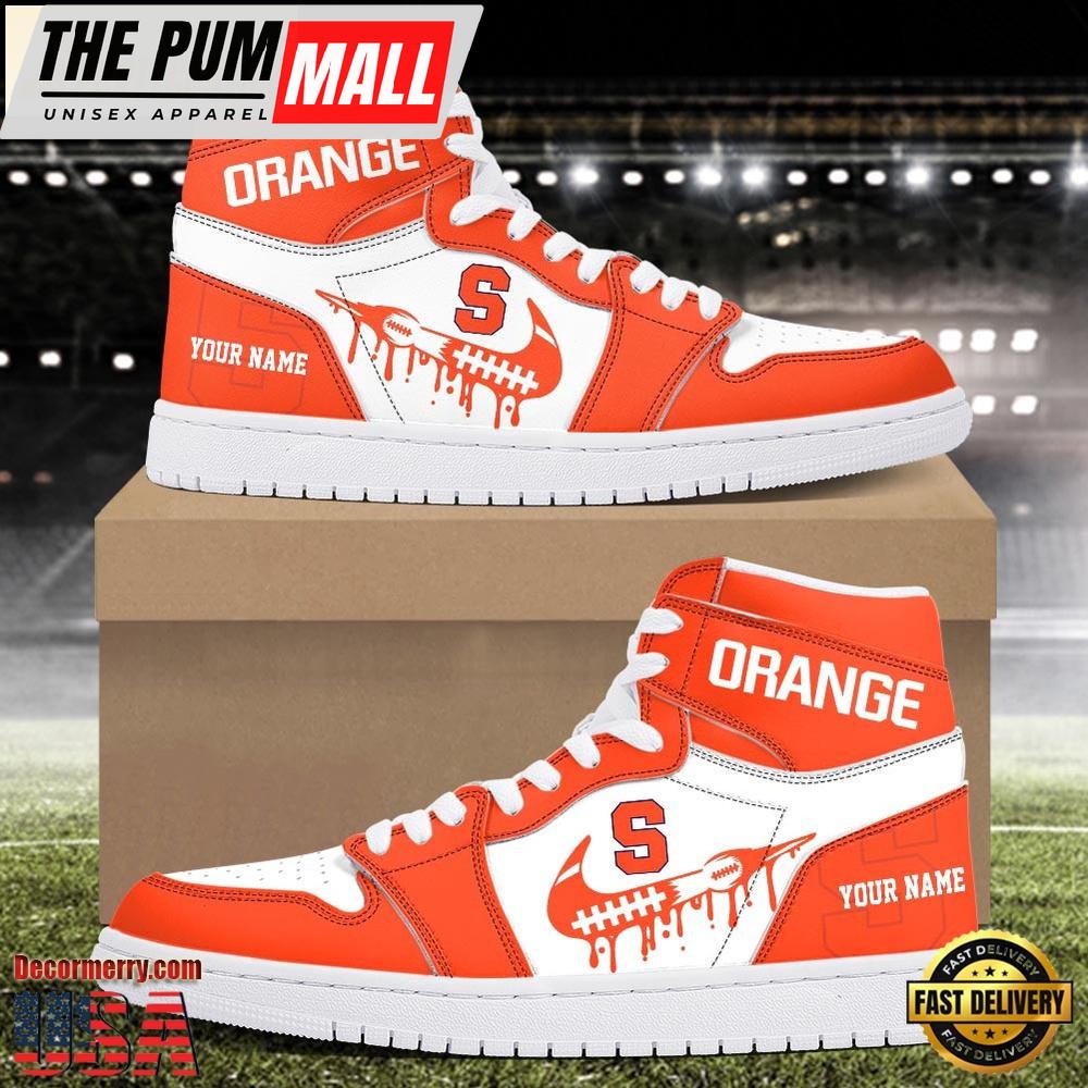 NCAA Syracuse Orange Grunge Style Custom Air Jd 1 Shoes , Running Sneakers Shoes