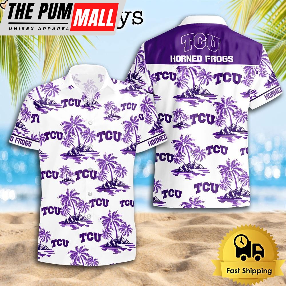 NCAA TCU Horned Frogs Coconut Island Logo Hawaiian Shirts