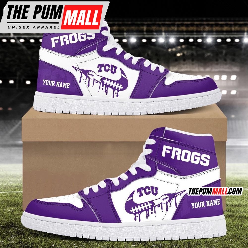 NCAA TCU Horned Frogs Sport Team Personalized Air Jd 1 Hightop Shoes