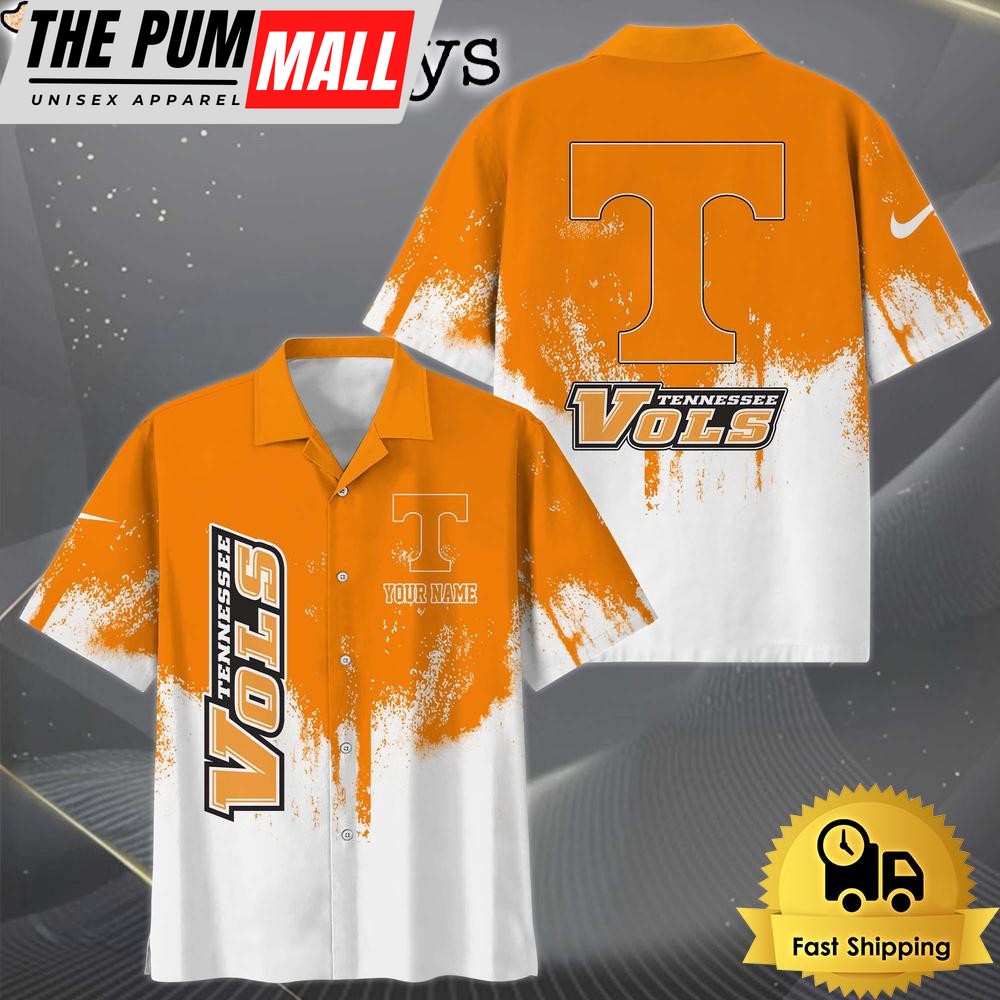 NCAA Tennessee Volunteers Custom Paint Splatter Logo Hawaiian Shirt