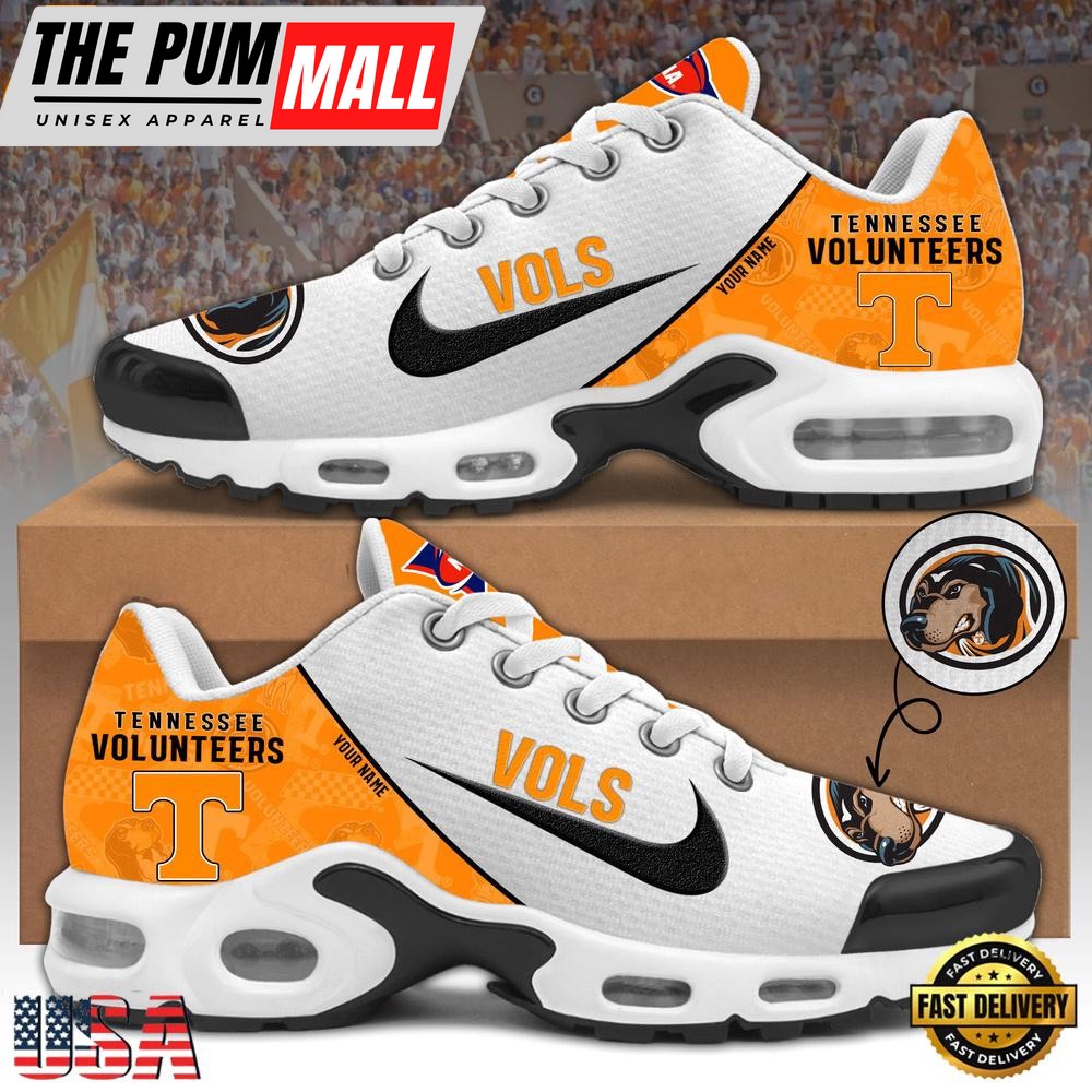 NCAA Tennessee Volunteers Football Mascot Symbol Custom Name New Design Air Max Plus Shoes