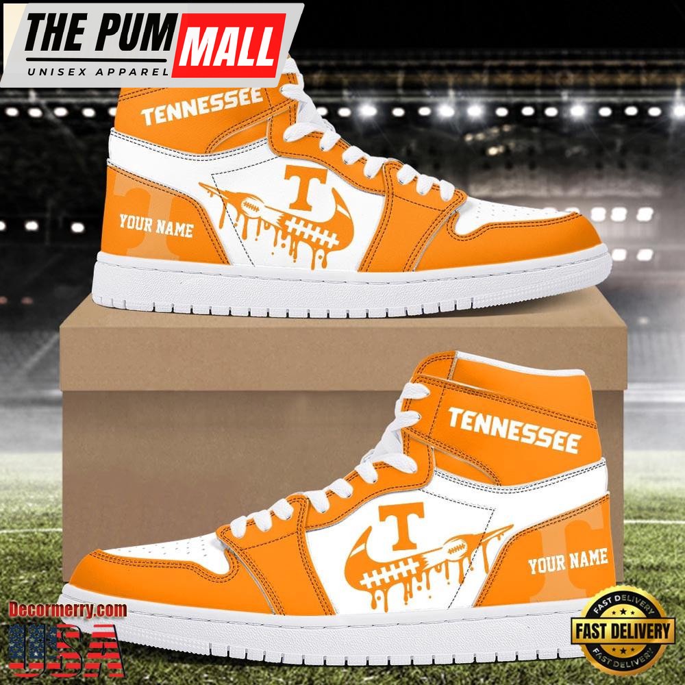 NCAA Tennessee Volunteers Grunge Style Custom Air Jd 1 Shoes , Running Sneakers Shoes