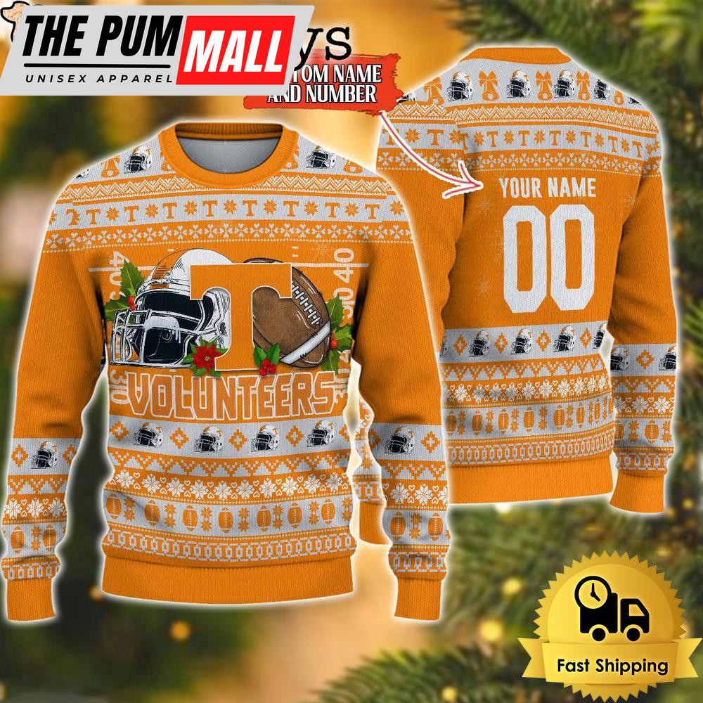 NCAA Tennessee Volunteers Logo Football Ugly Christmas Sweater