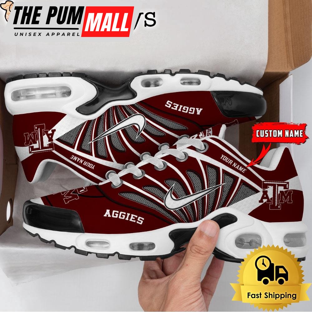 NCAA Texas A_M Aggies Sport Football Logo Custom Air Max Plus Shoes