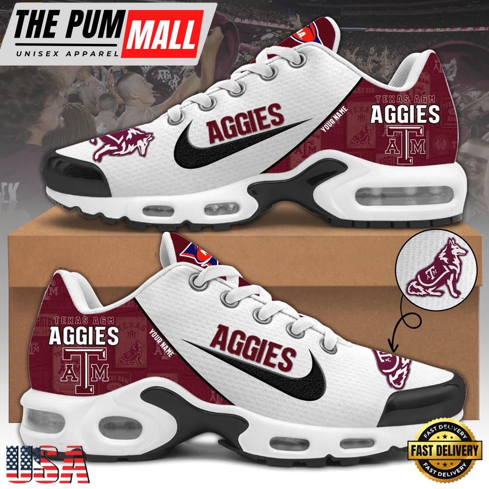 NCAA Texas A&Ampm Aggies Football Mascot Symbol Custom Name New Design Air Max Plus Shoes