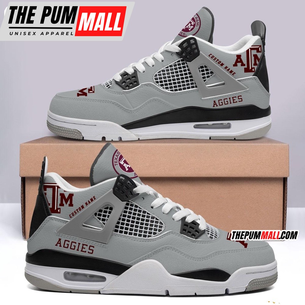 NCAA Texas AM Aggies Sport Team Air Jd 4 Shoes, Personalized AJ4 Sneaker