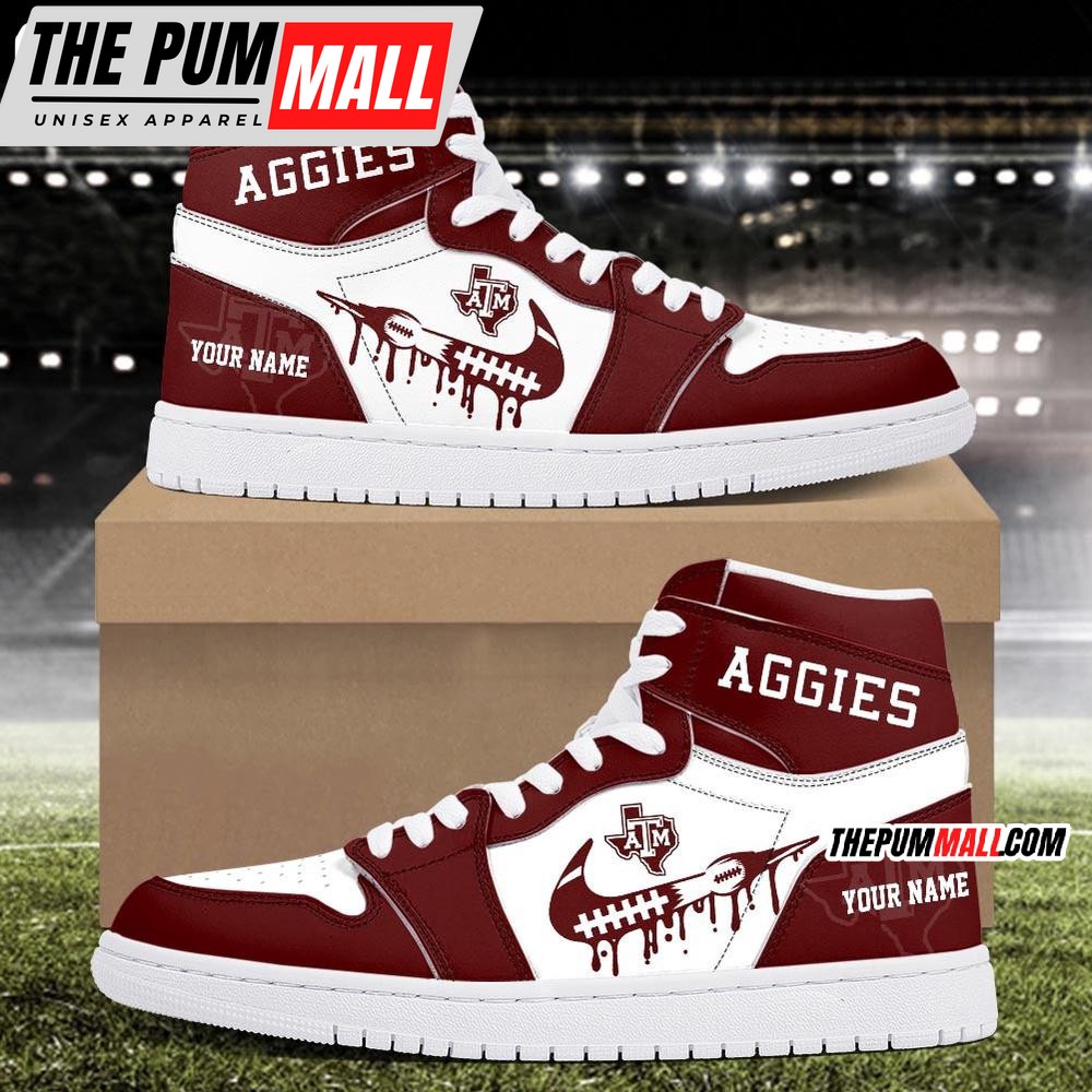 NCAA Texas A&M Aggies Sport Team Personalized Air Jd 1 Hightop Shoes