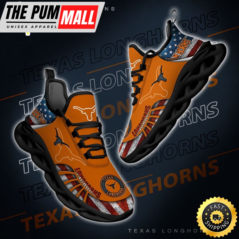 NCAA Texas Longhorns Black And White Clunky Shoes New Style For Fans