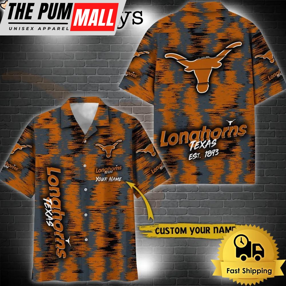 NCAA Texas Longhorns Custom Ikat Hawaiian Shirt