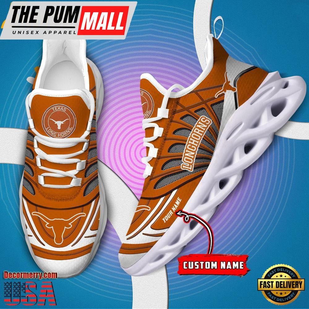NCAA Texas Longhorns Custom Name Design Max Soul Shoes Sneaker