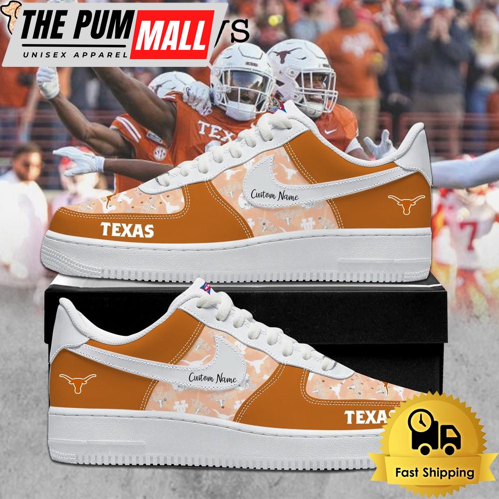 NCAA Texas Longhorns Football Logo Limited Edition Custom Air Force 1 Shoes