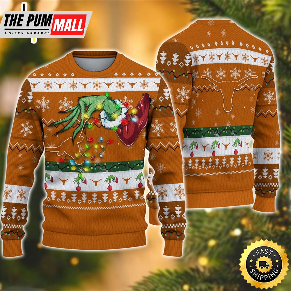 NCAA Texas Longhorns Grinch Christmas Ugly Sweater