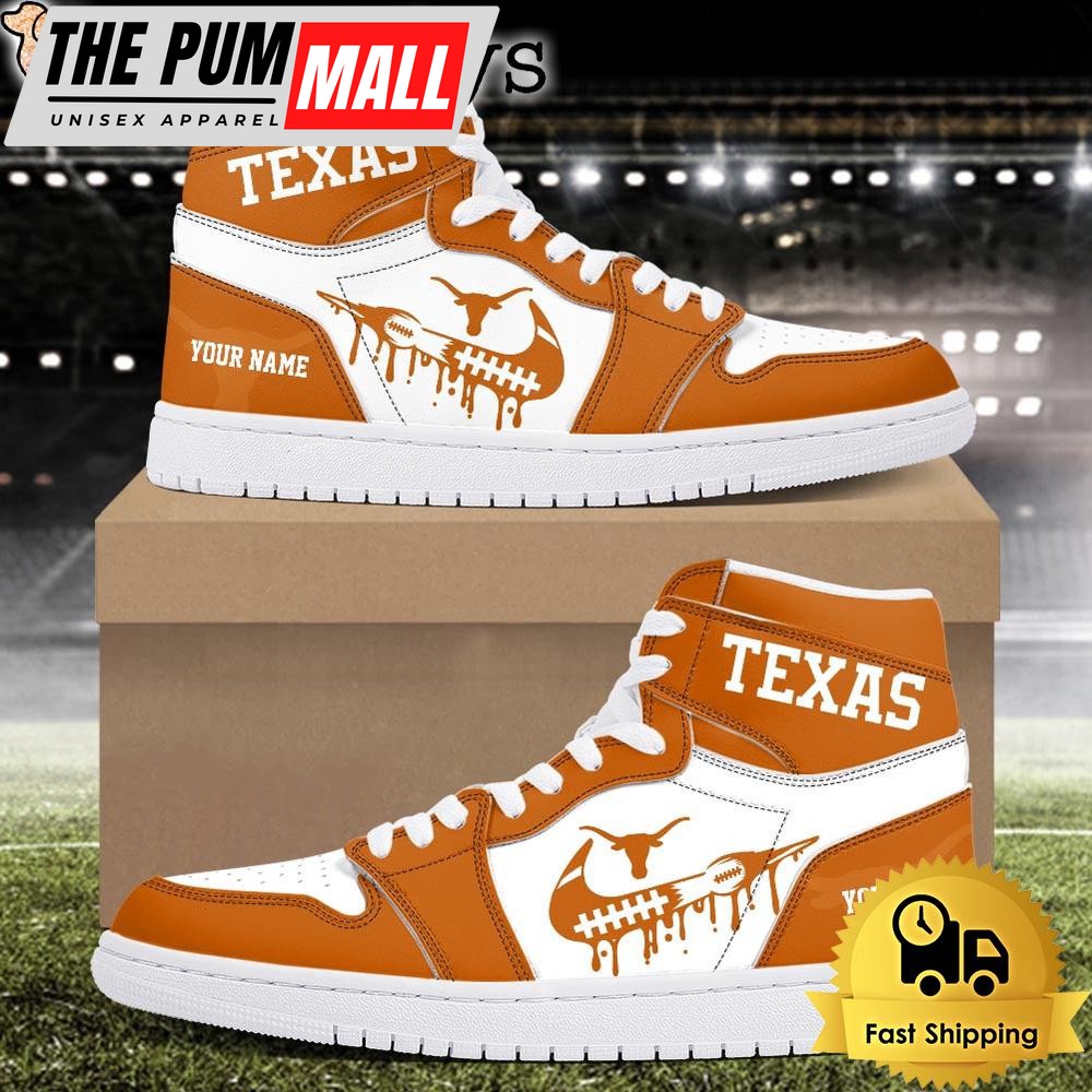 NCAA Texas Longhorns Grunge Style Custom Air Jd 1 Shoes