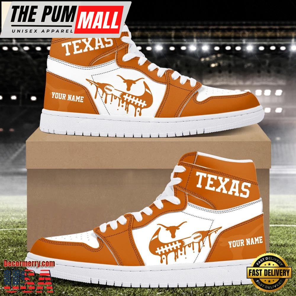 NCAA Texas Longhorns Grunge Style Custom Air Jd 1 Shoes , Running Sneakers Shoes