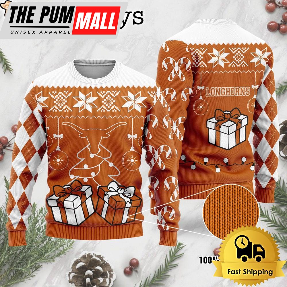 NCAA Texas Longhorns Tree Christmas Ugly Sweater