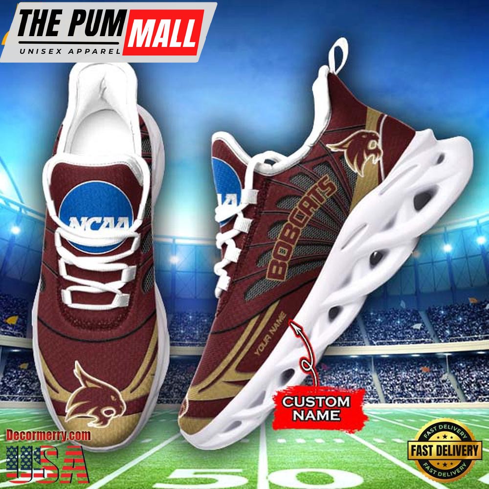 NCAA Texas State Bobcats Custom Name Design Max Soul Shoes Sneakers