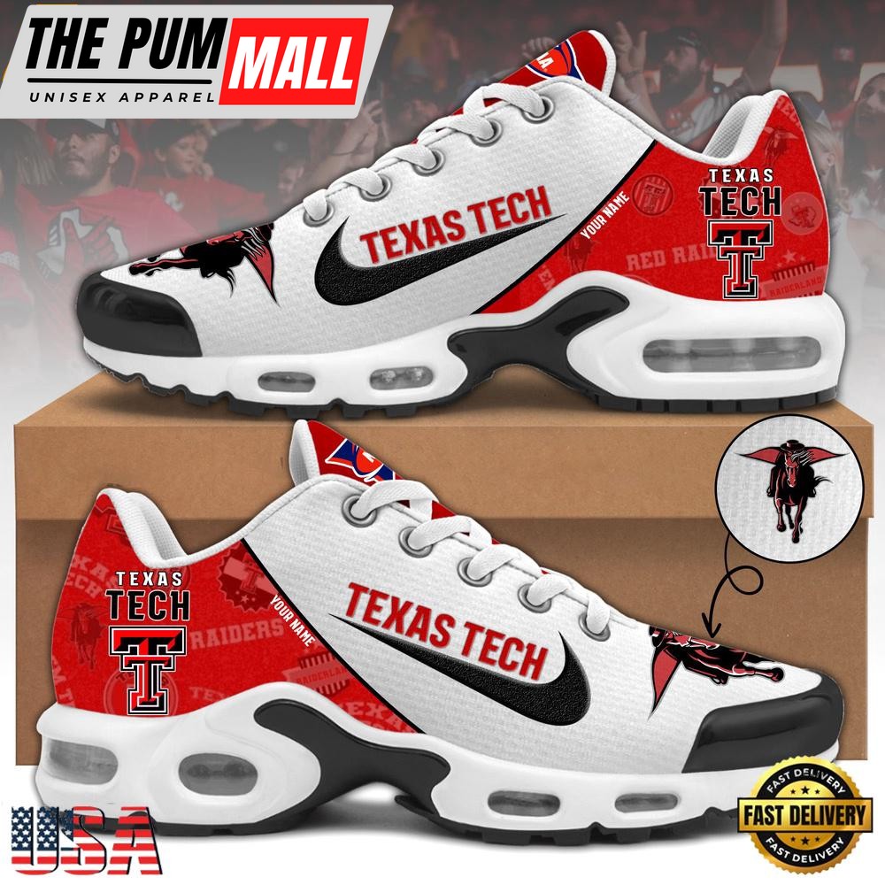 NCAA Texas Tech Football Mascot Symbol Custom Name New Design Air Max Plus Shoes