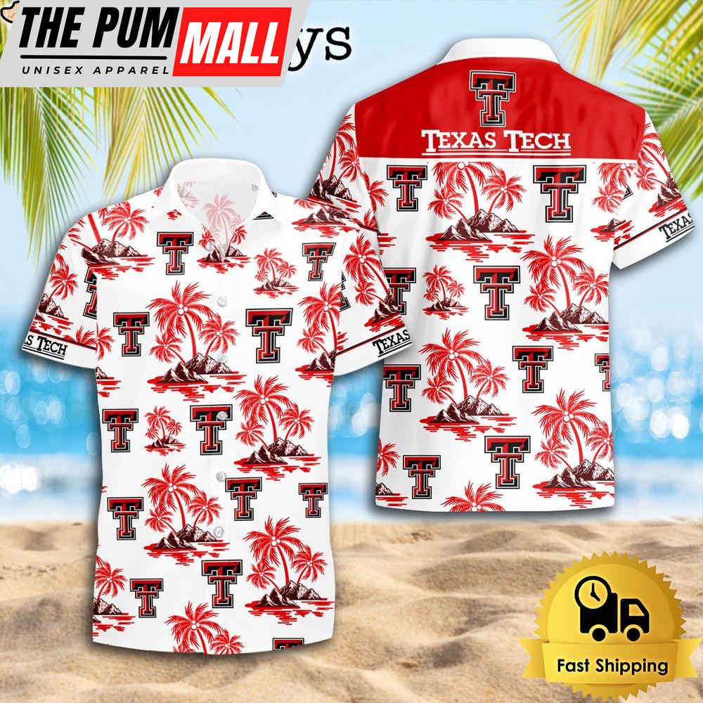 NCAA Texas Tech Red Raiders Coconut Island Logo Hawaiian Shirts