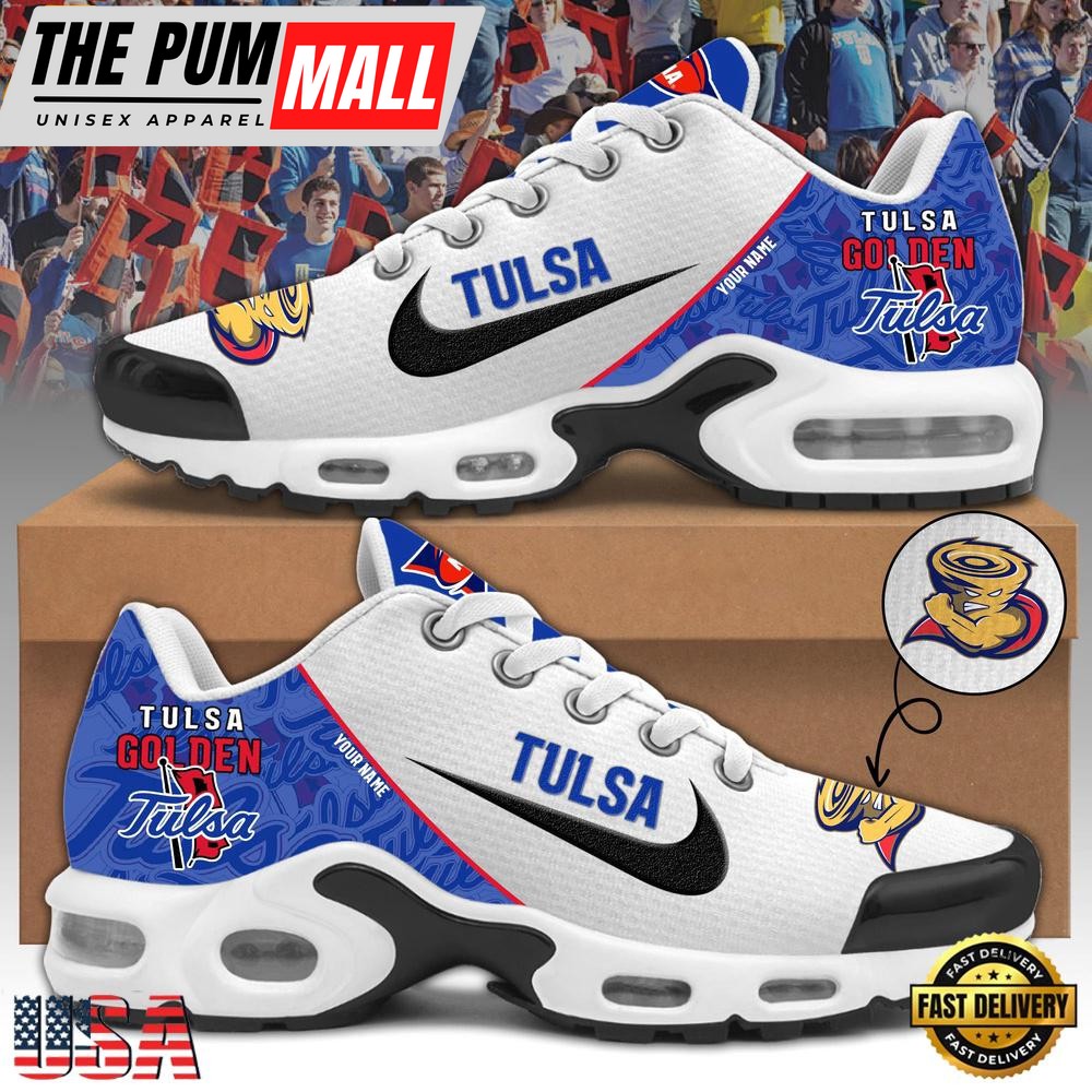 NCAA Tulsa Golden Hurricane Football Mascot Symbol Custom Name New Design Air Max Plus Shoes