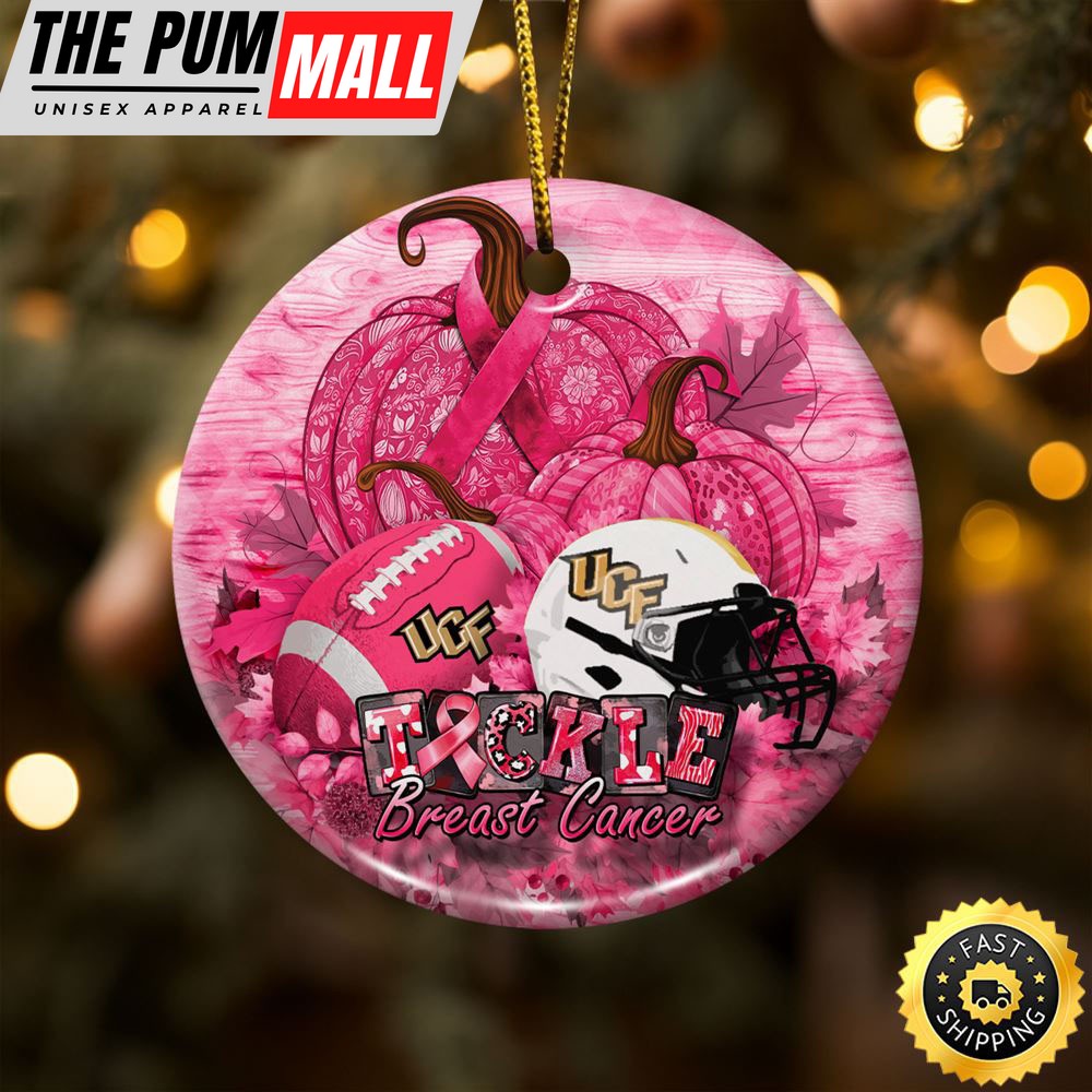 NCAA UCF Knights Breast Cancer And Sport Team Ceramic Ornament Limited Edition