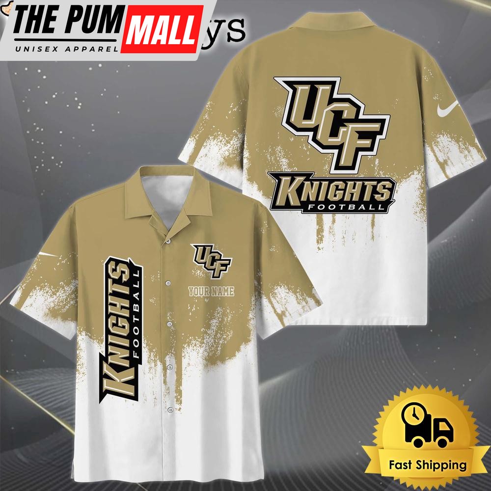 NCAA UCF Knights Custom Paint Splatter Logo Hawaiian Shirt