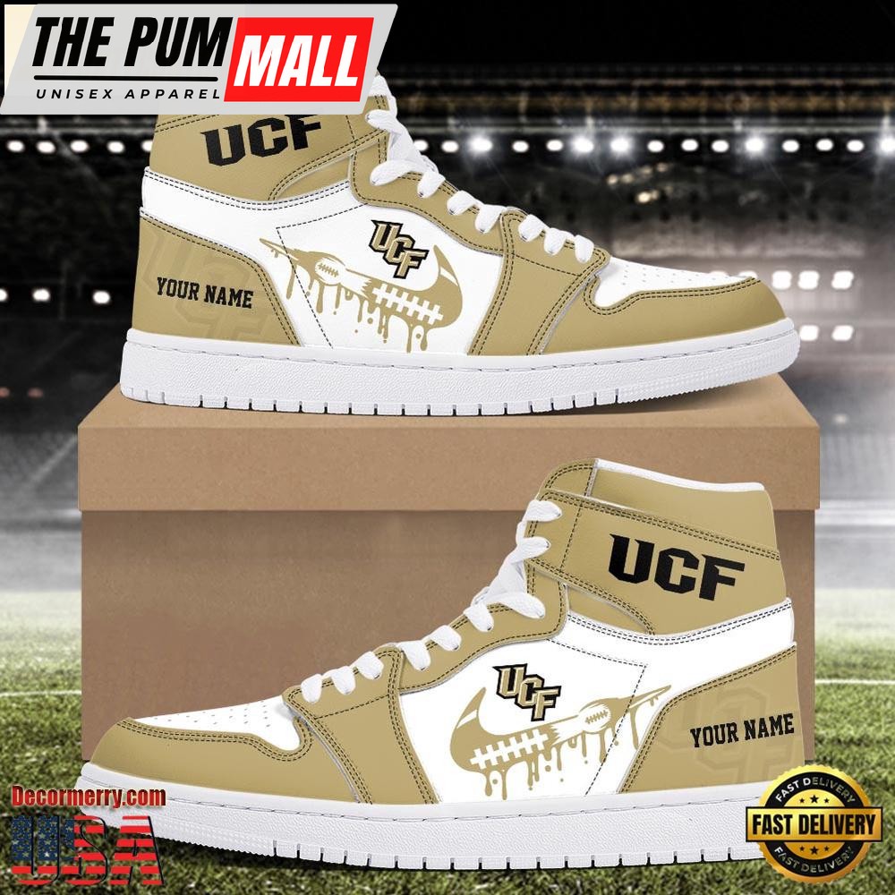 NCAA UCF Knights Grunge Style Custom Air Jd 1 Shoes , Running Sneakers Shoes