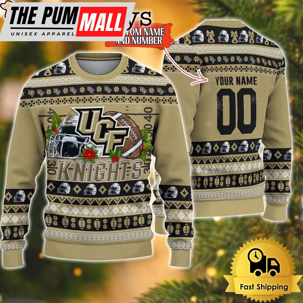 NCAA UCF Knights Logo Football Ugly Christmas Sweater