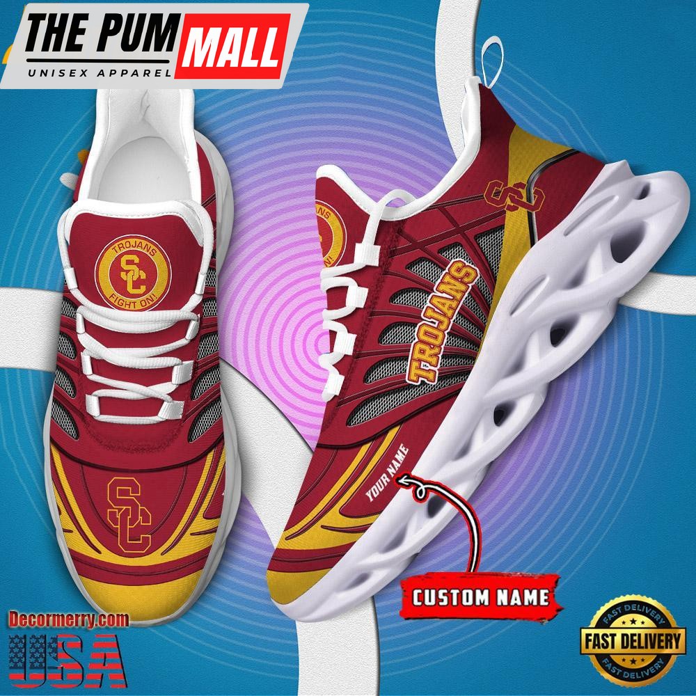 NCAA USC Trojans Custom Name Design Max Soul Shoes Sneaker