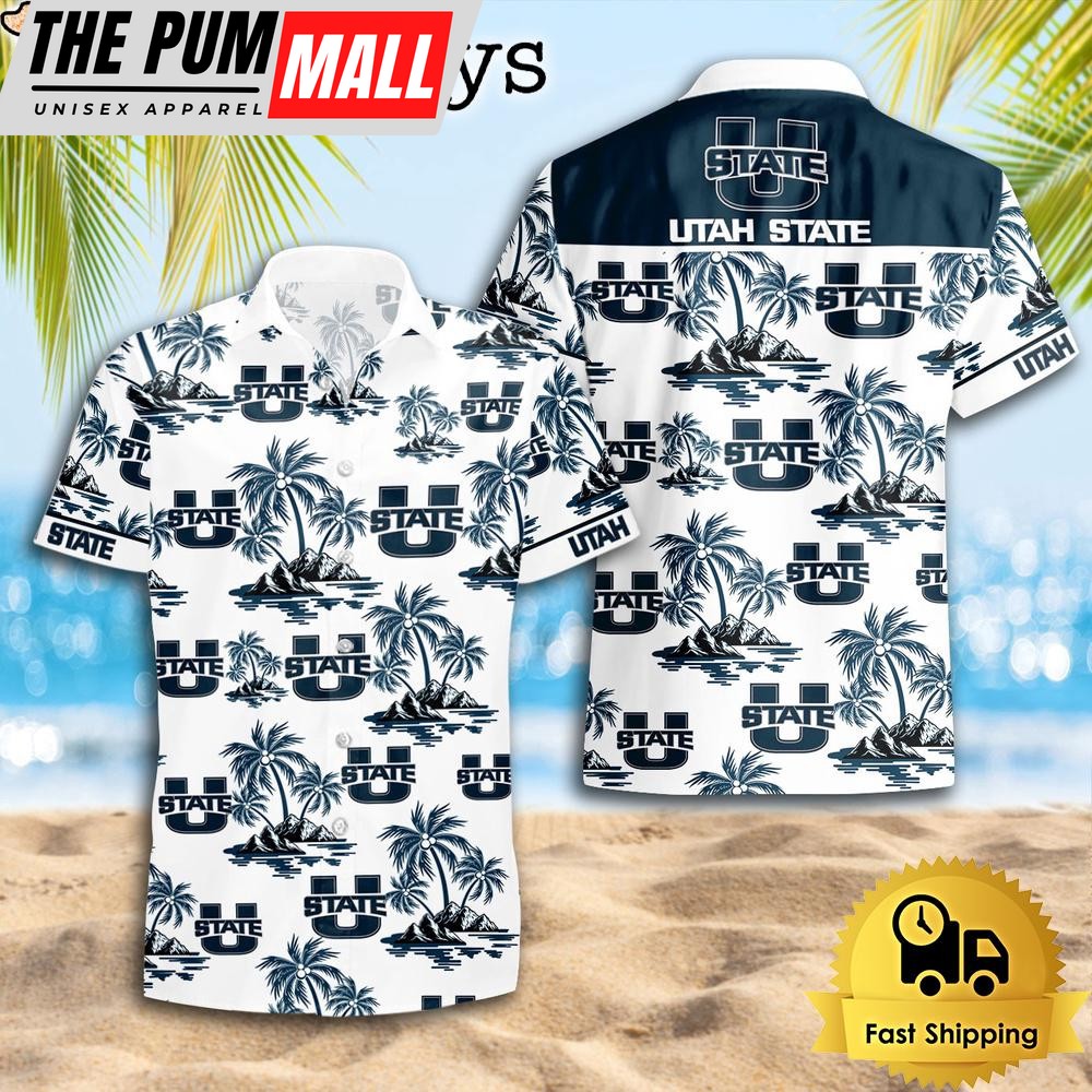 NCAA Utah State Aggies Coconut Island Logo Hawaiian Shirts