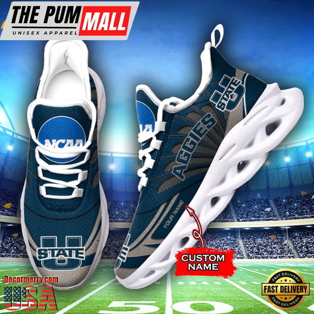 NCAA Utah State Aggies Custom Name Design Max Soul Shoes Sneakers