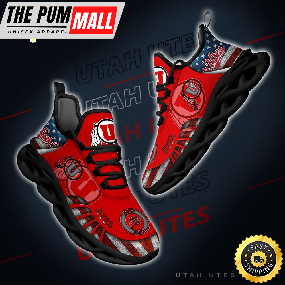 NCAA Utah Utes Black And White Clunky Shoes New Style For Fans