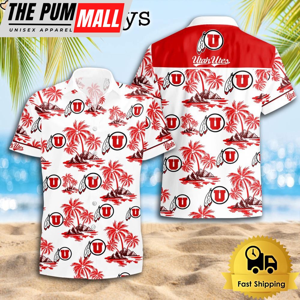 NCAA Utah Utes Coconut Island Logo Hawaiian Shirts