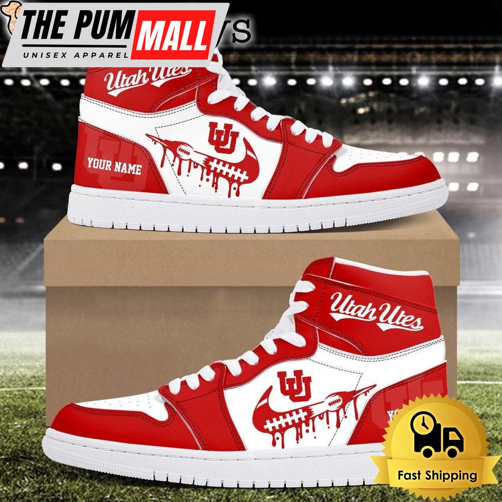 NCAA Utah Utes Grunge Style Custom Air Jd 1 Shoes