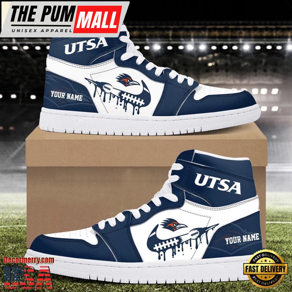 NCAA UTSA Roadrunners Grunge Style Custom Air Jd 1 Shoes , Running Sneakers Shoes