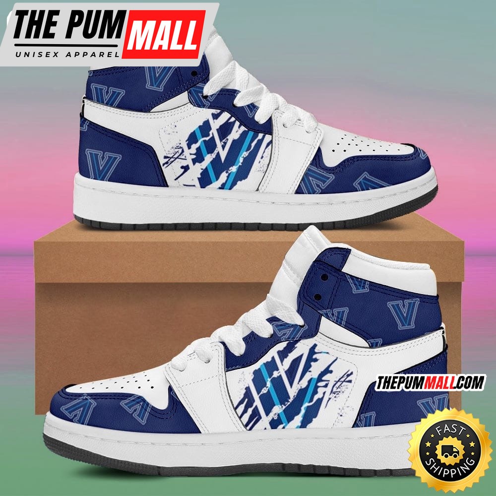 NCAA Villanova Wildcats Blue White Air Jd 1 High Sneakers