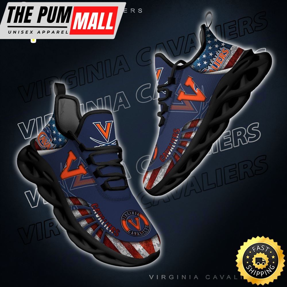 NCAA Virginia Cavaliers Black And White Clunky Shoes New Style For Fans