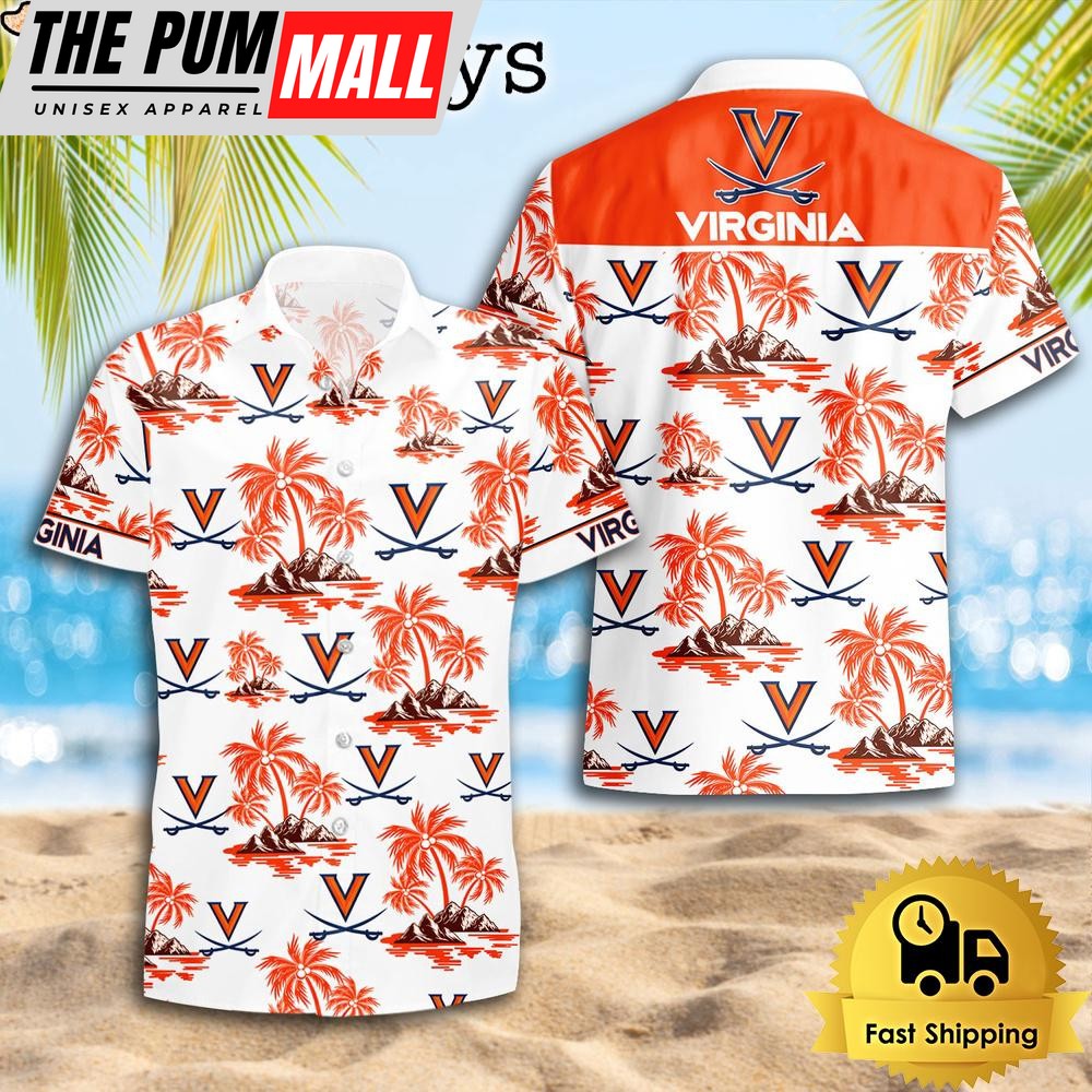 NCAA Virginia Cavaliers Coconut Island Logo Hawaiian Shirts