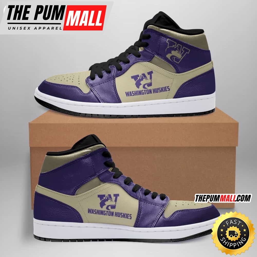 NCAA Washington Huskies Purple Gold Air Jd 1 High Sneakers